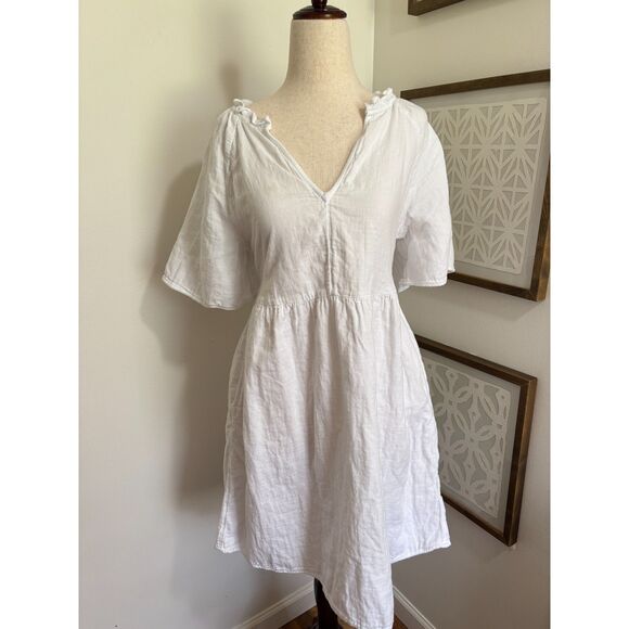 Old Navy Dresses & Skirts - Old Navy White Cotton Dress Cottagecore Peasant Boho Mini Flowy M